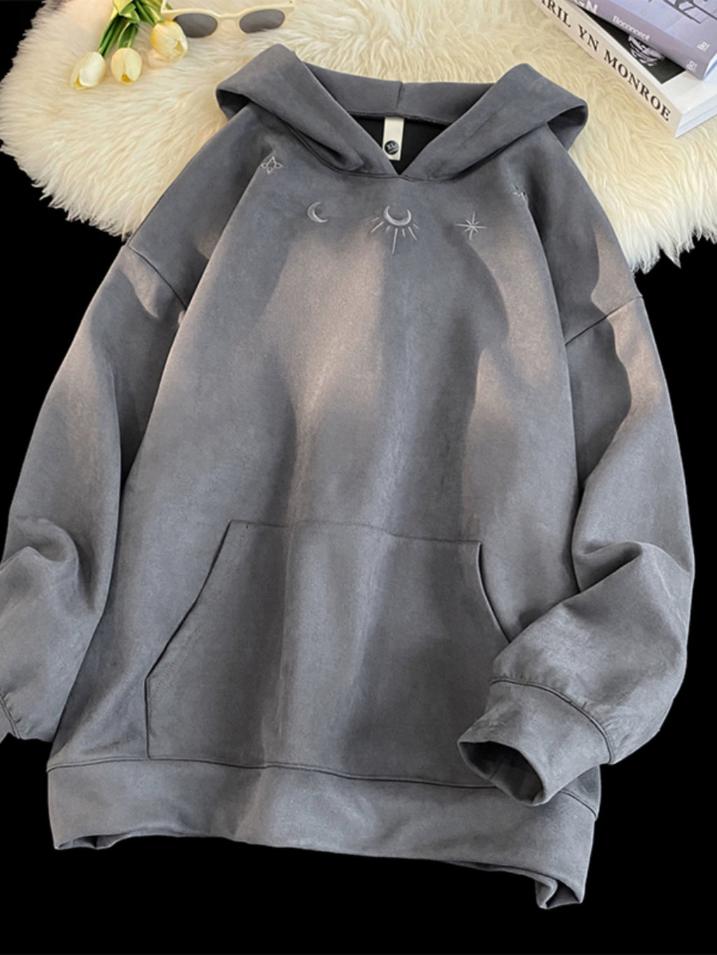 Y2K Lunar Suede Hoodie