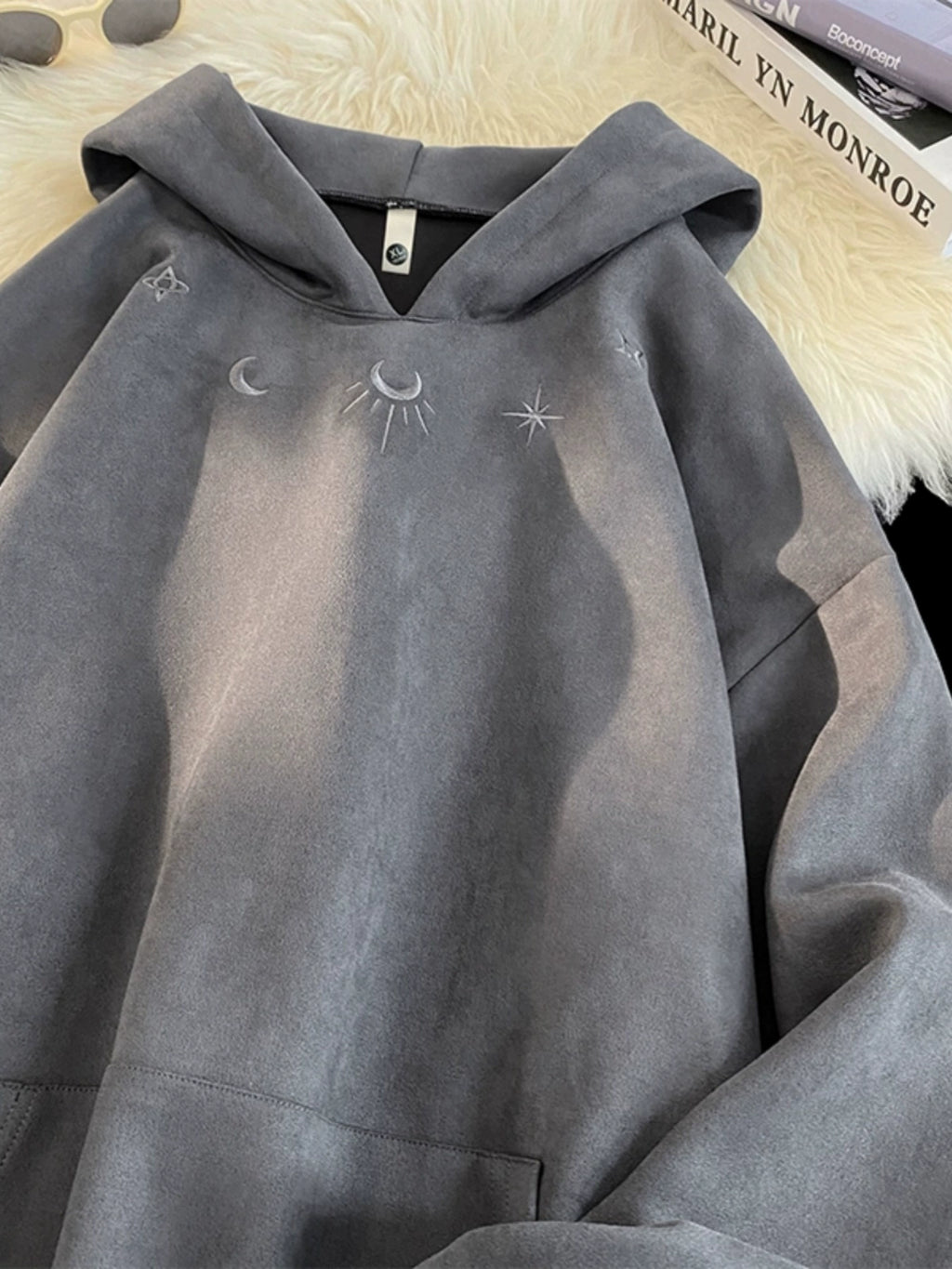 Y2K Lunar Suede Hoodie