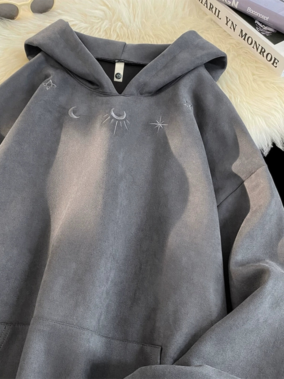 Y2K Lunar Suede Hoodie