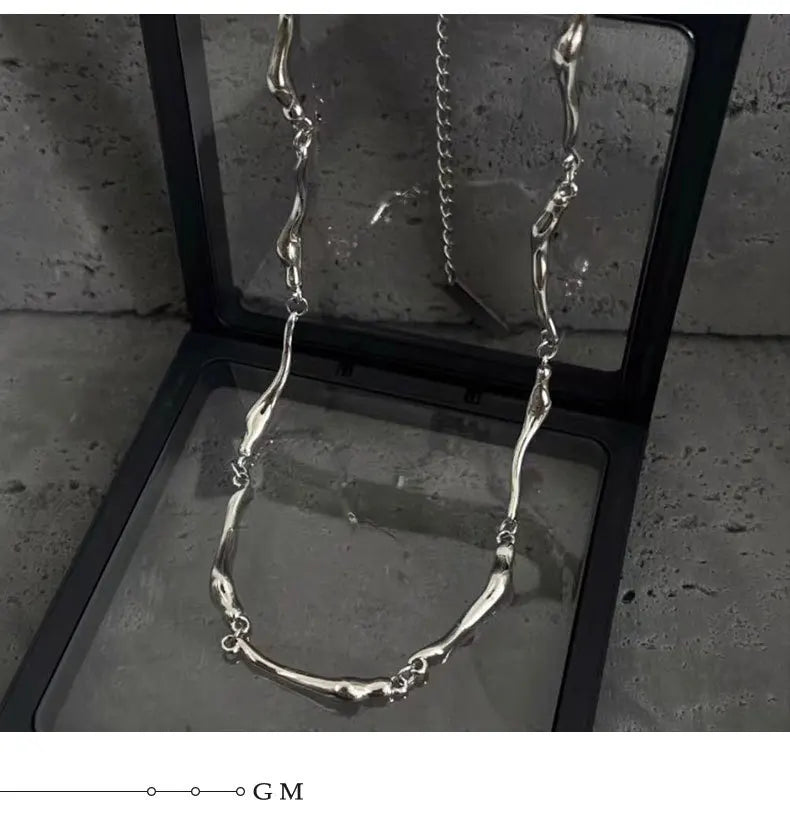 Y2K Stainless Steel Wave Chain