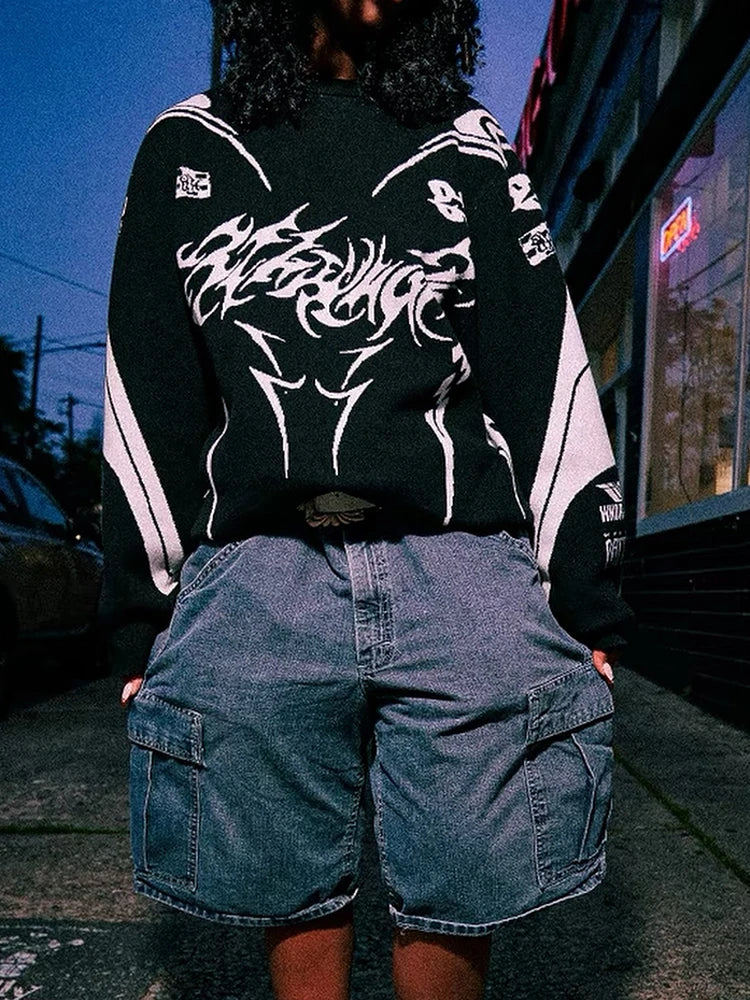 Y2K Tomo Gothic Knitted Sweatshirt