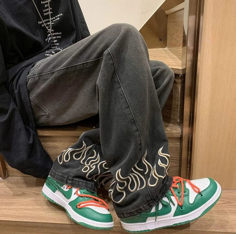 Y2K Cowboy Flame Jeans