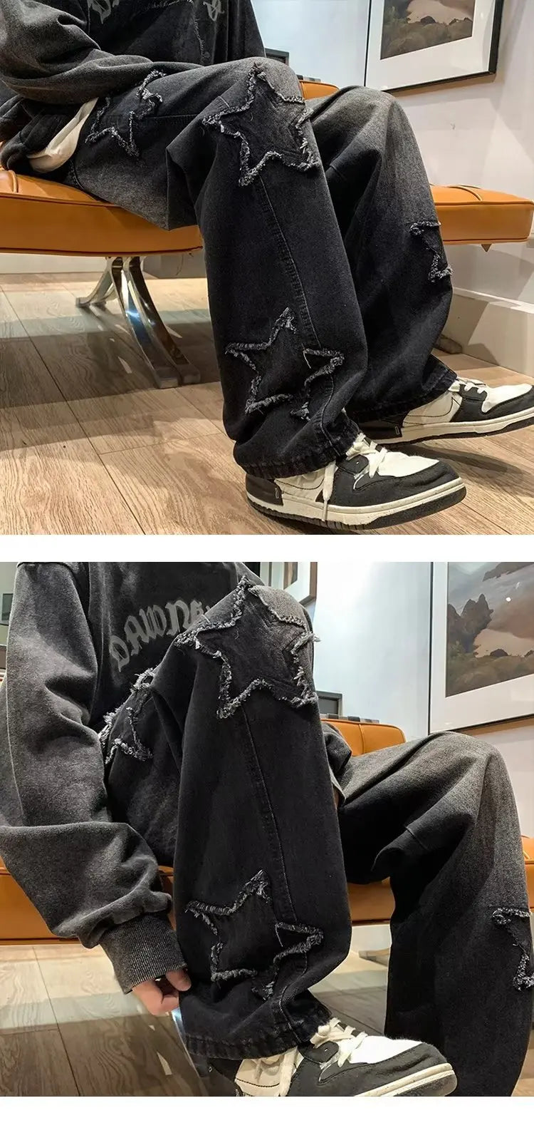 Y2K Star Stitched Jeans