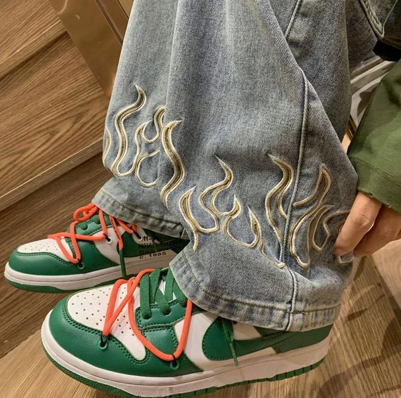 Y2K Cowboy Flame Jeans