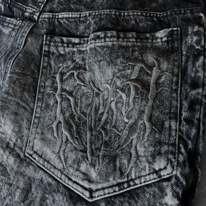 Y2K Vintage Spider Embroidered Jeans