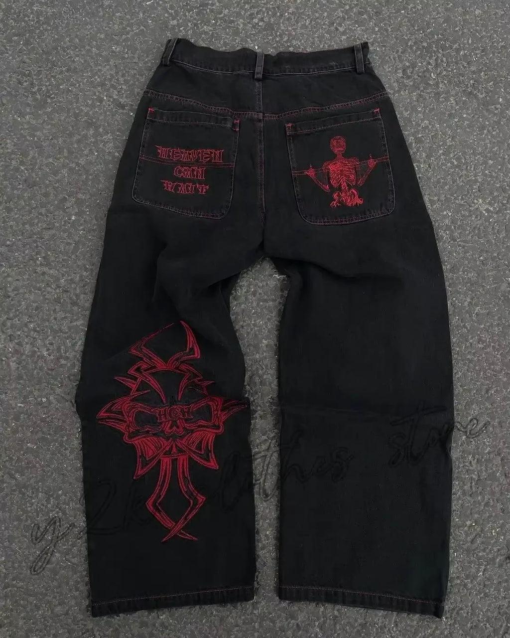 Y2K Embroidered Cultist Jeans