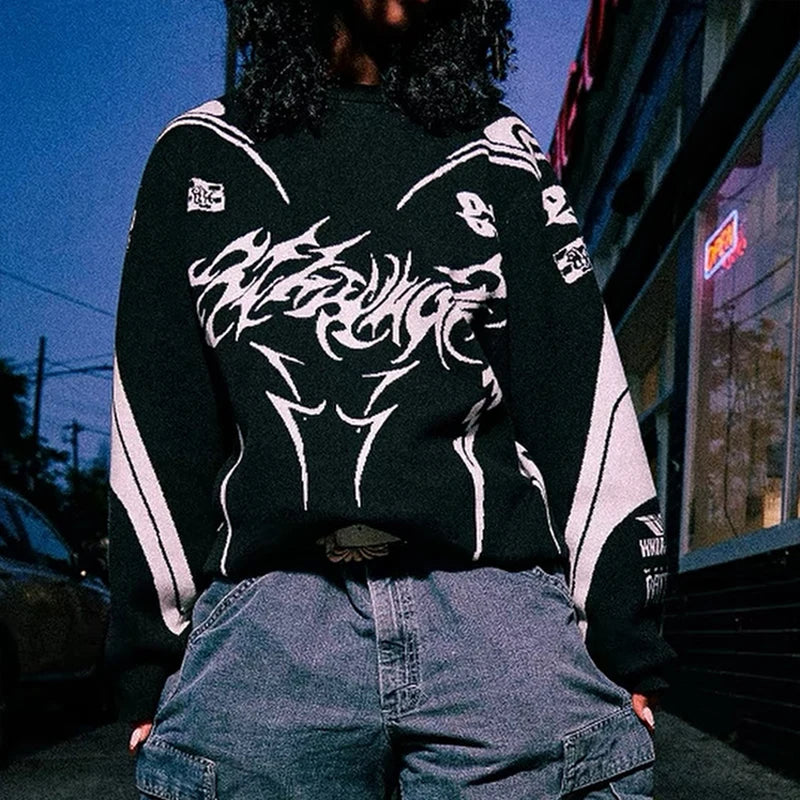 Y2K Tomo Gothic Knitted Sweatshirt