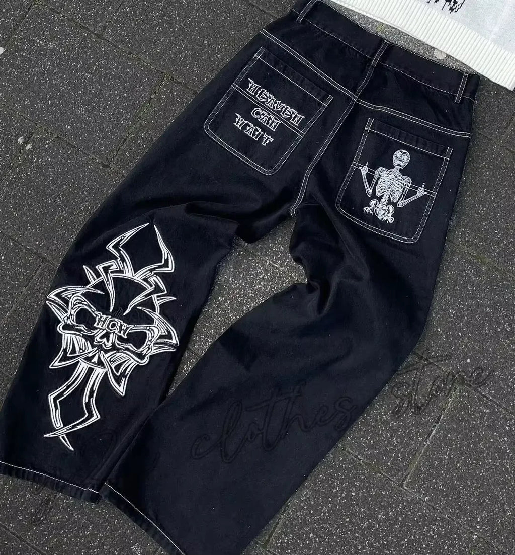 Y2K Embroidered Cultist Jeans