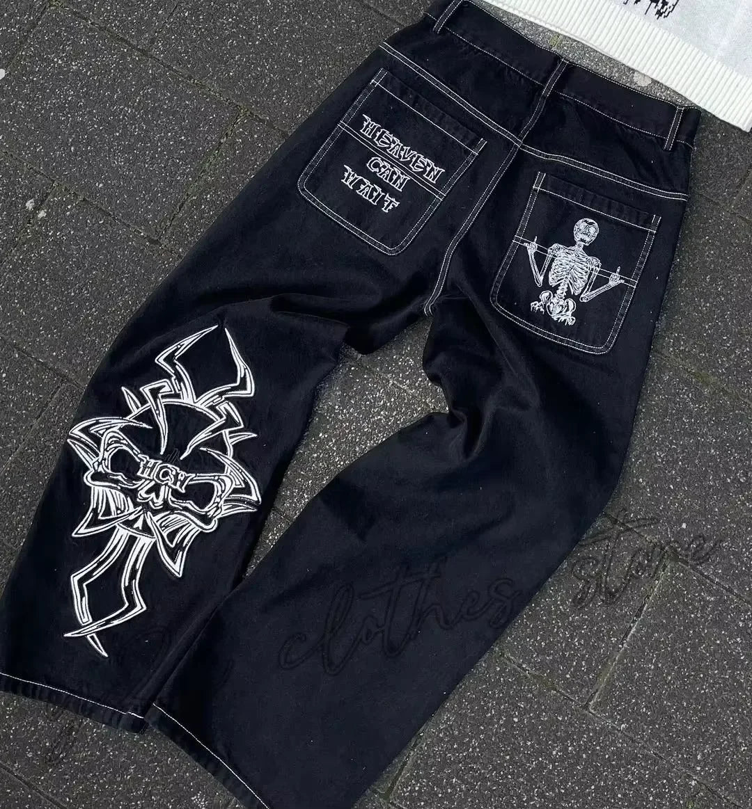 Y2K Embroidered Cultist Jeans