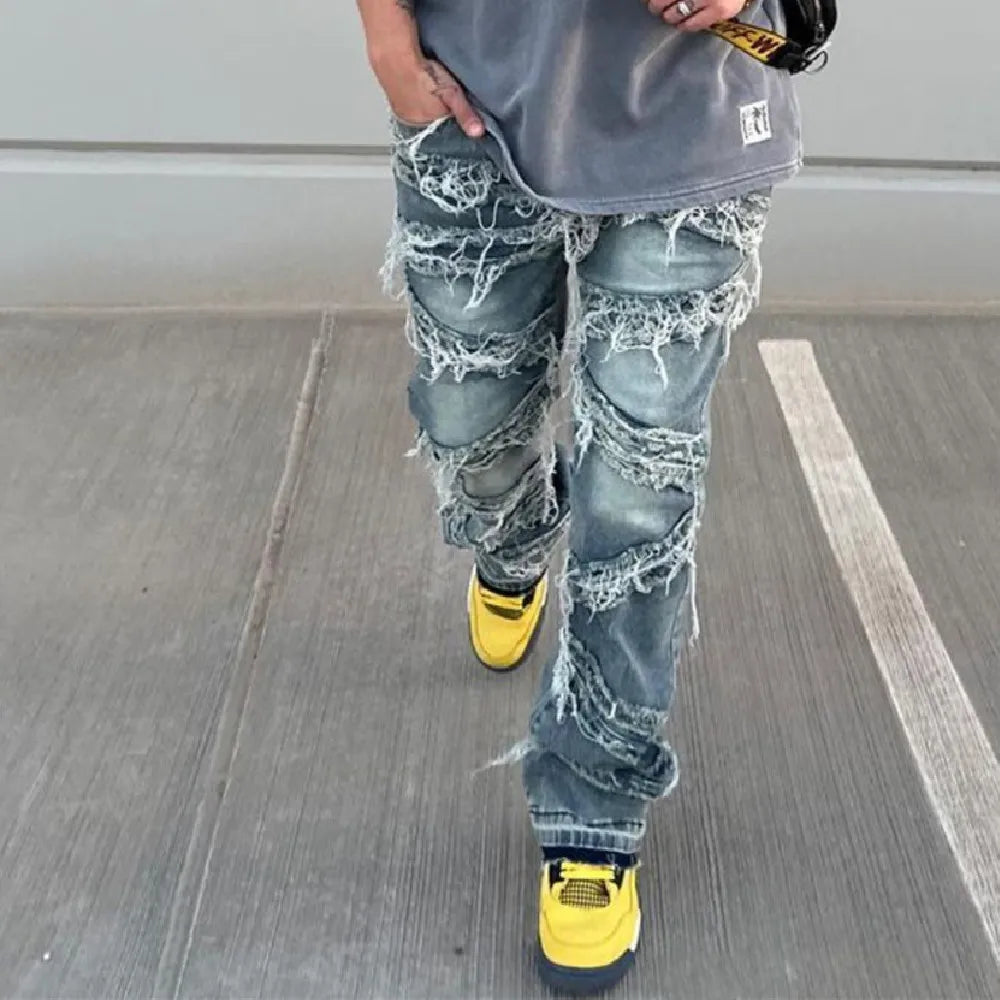 Y2K Vintage Wash Ripped Jeans