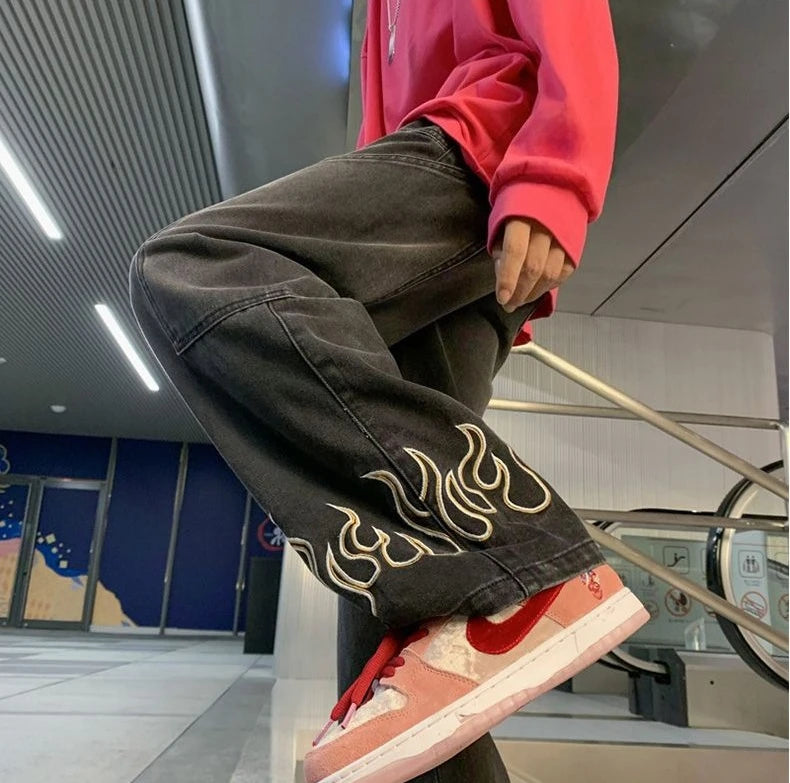 Y2K Cowboy Flame Jeans