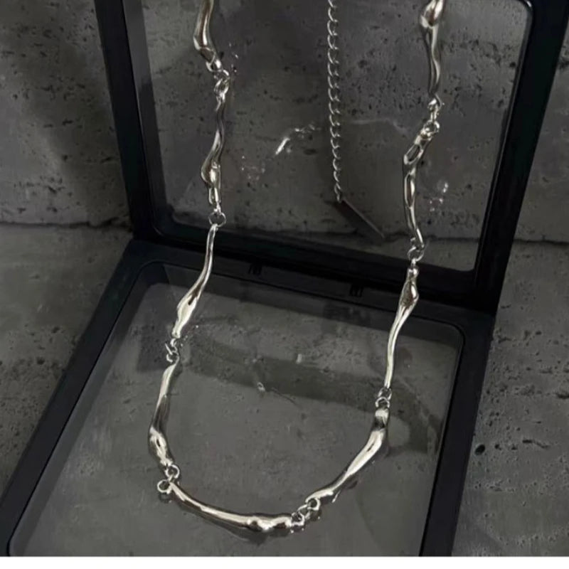 Y2K Stainless Steel Wave Chain