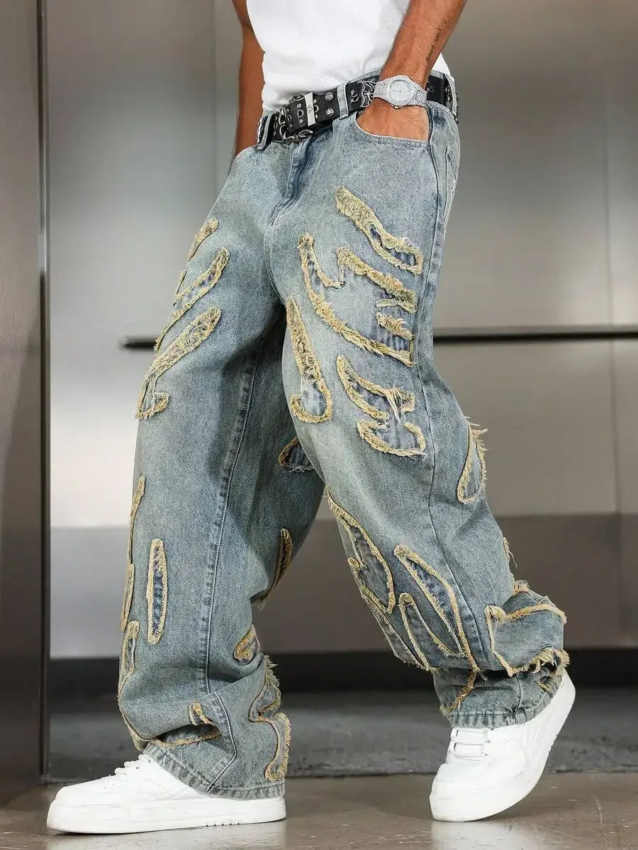 Y2K Patchwork Denim Jeans