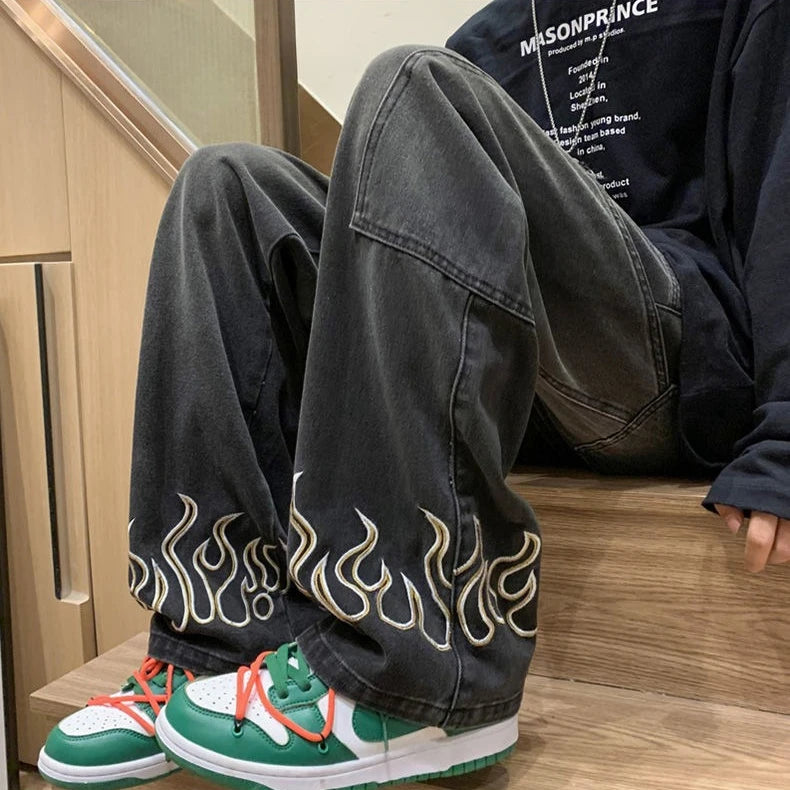 Y2K Cowboy Flame Jeans