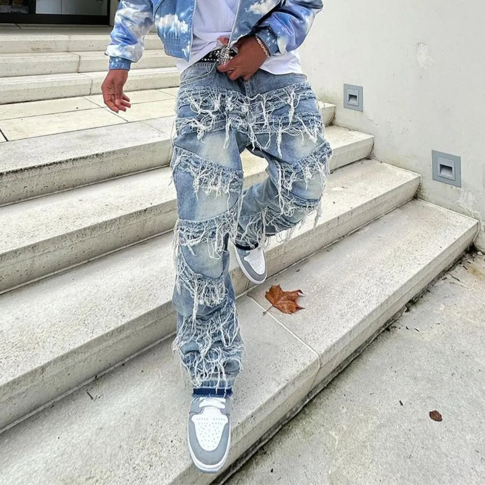 Y2K Vintage Wash Ripped Jeans