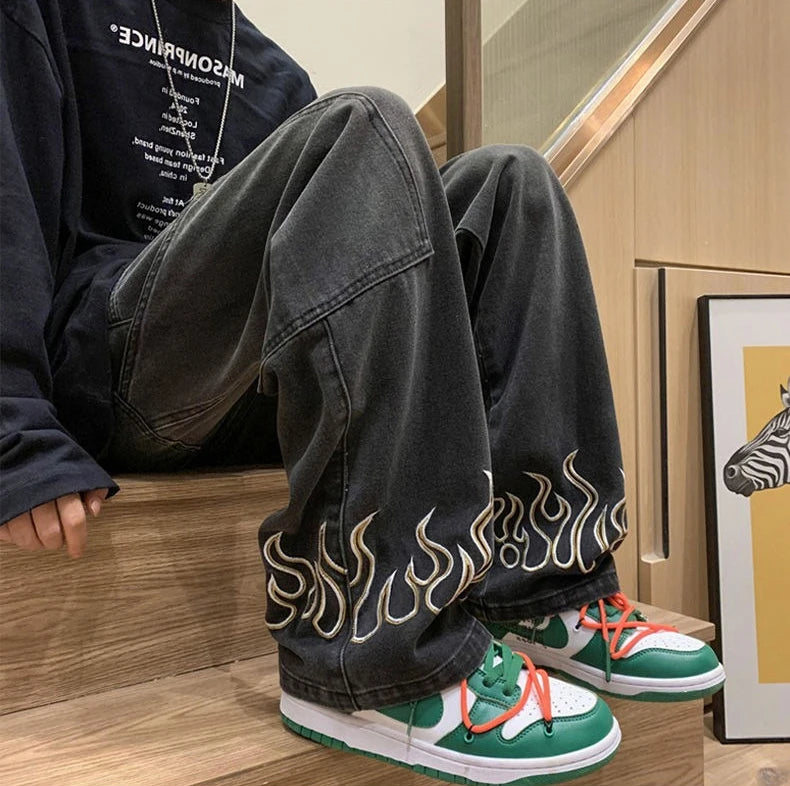 Y2K Cowboy Flame Jeans