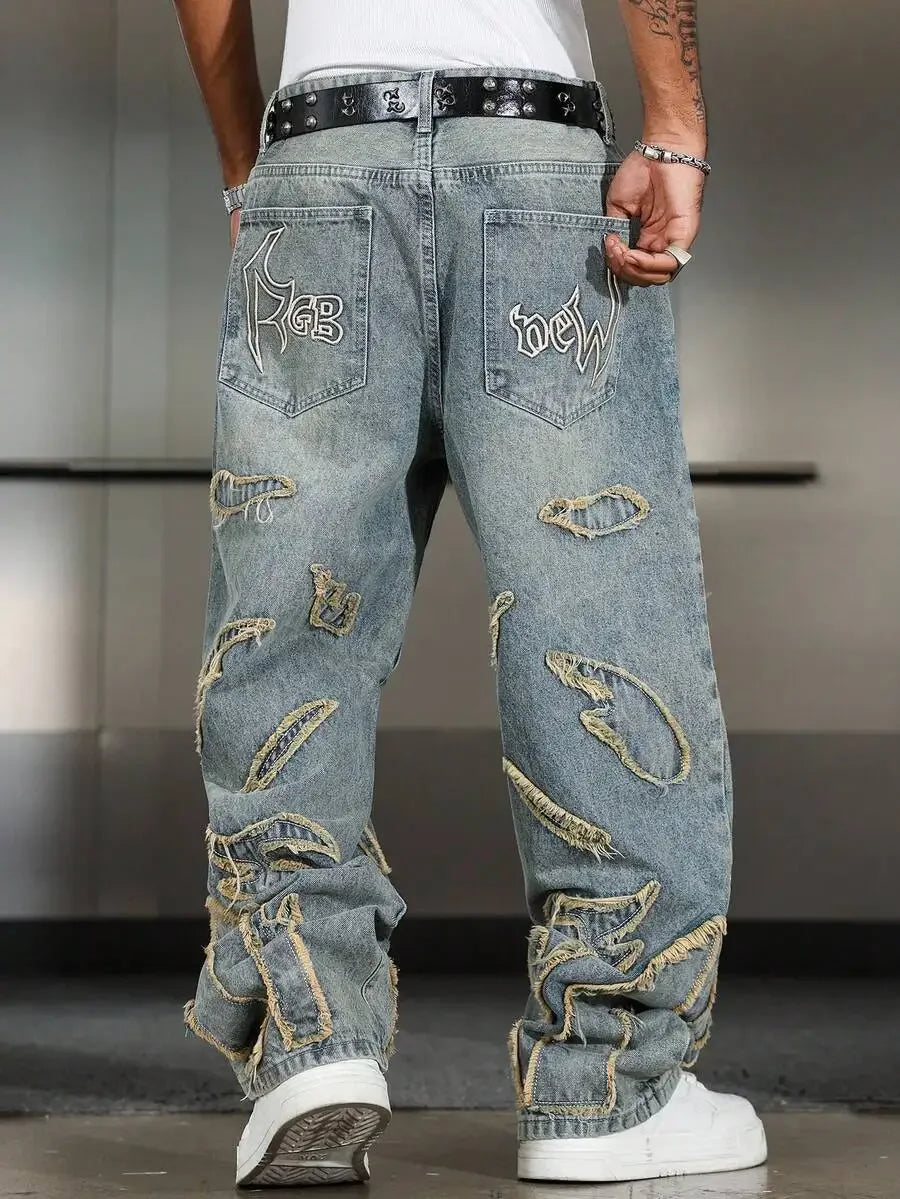 Y2K Patchwork Denim Jeans