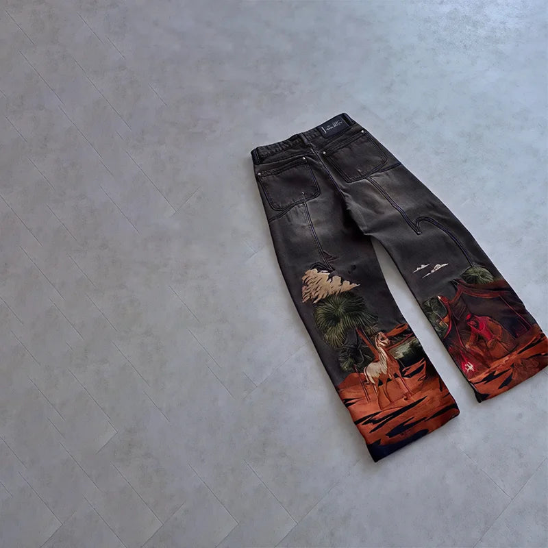Y2K Embroidered Thoroughbred Denim Jeans