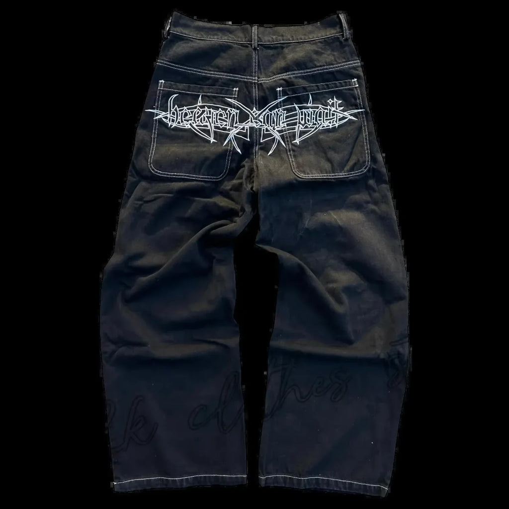 Y2K Embroidered Cultist Jeans