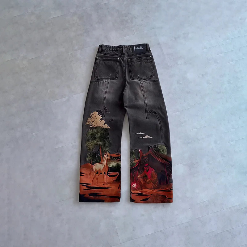Y2K Embroidered Thoroughbred Denim Jeans