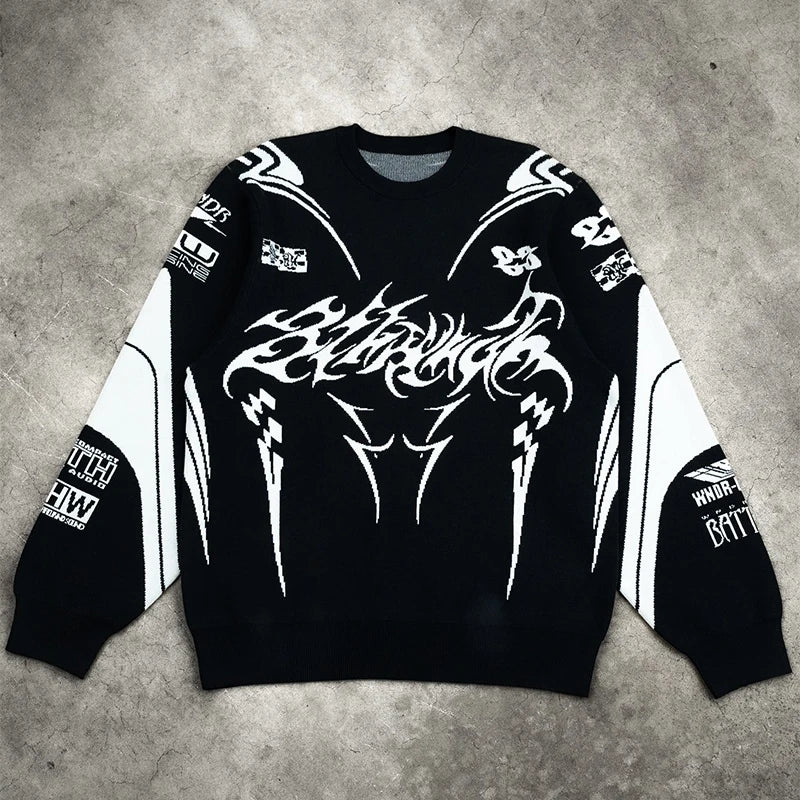 Y2K Tomo Gothic Knitted Sweatshirt
