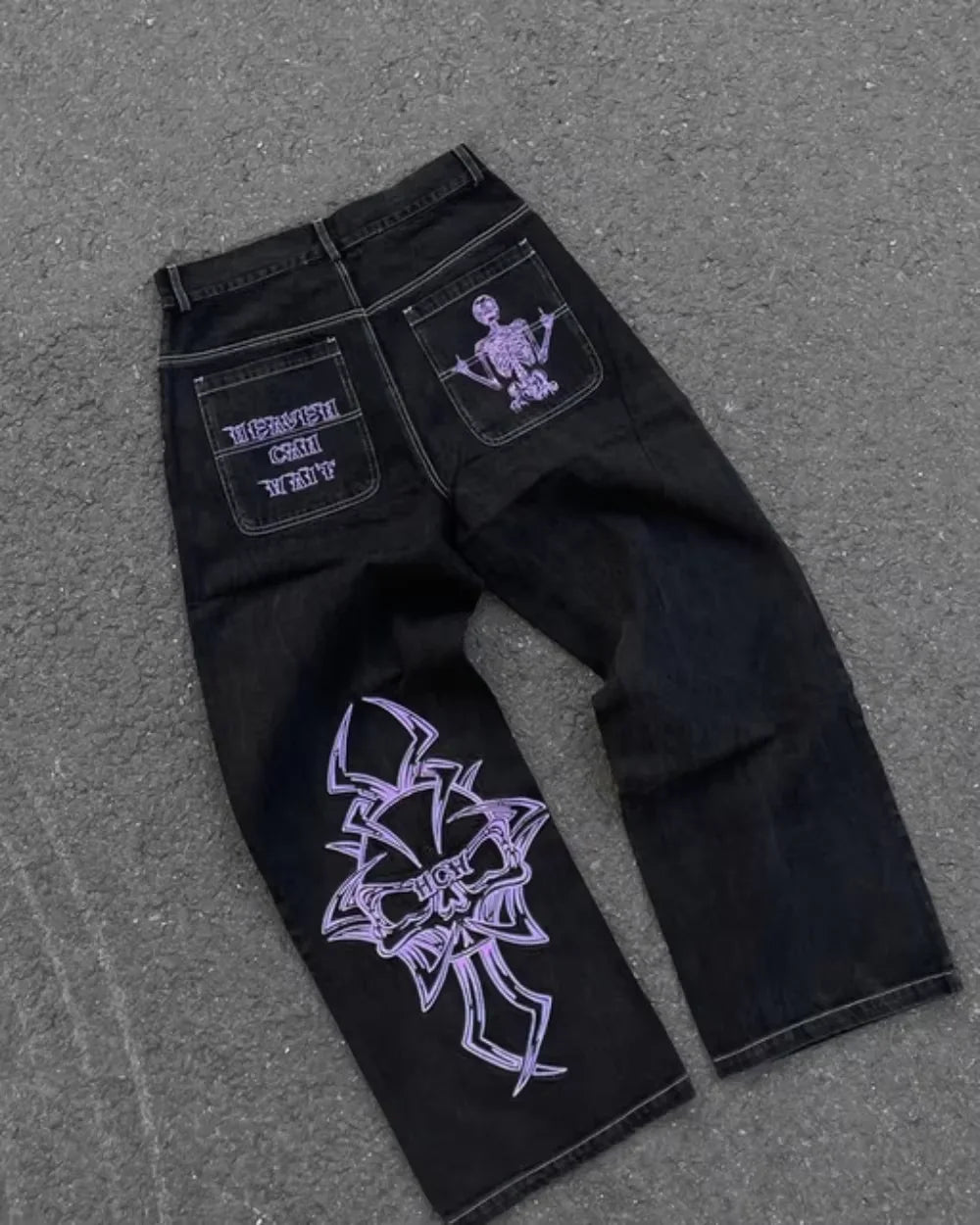 Y2K Embroidered Cultist Jeans