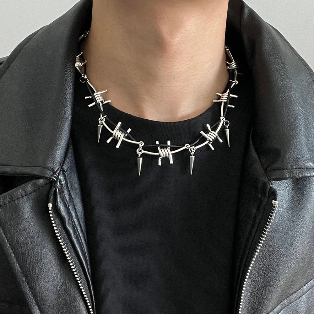 Y2K Rivet and Barbwire Chain