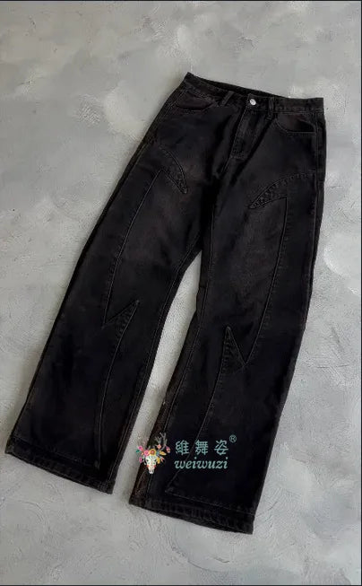 Y2K Embroidered Fallen Angel Jeans
