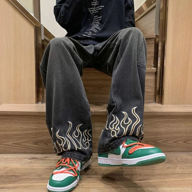 Y2K Cowboy Flame Jeans