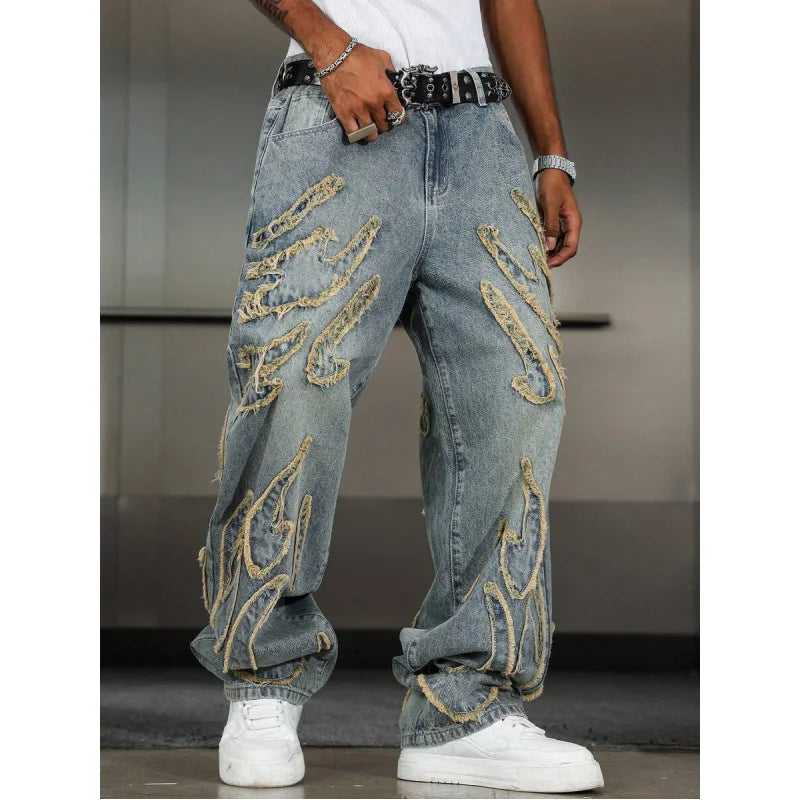 Y2K Patchwork Denim Jeans
