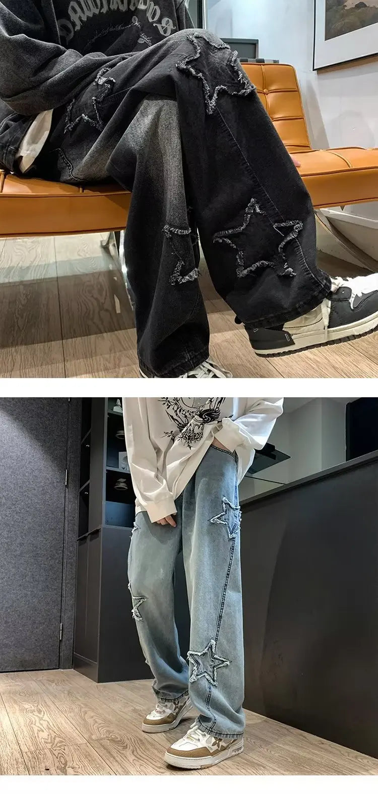 Y2K Star Stitched Jeans