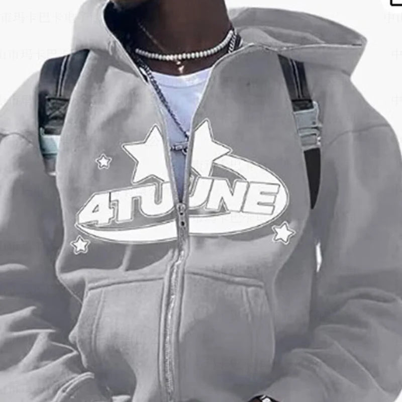Y2K  Fortune Star Zip-up Hoodie