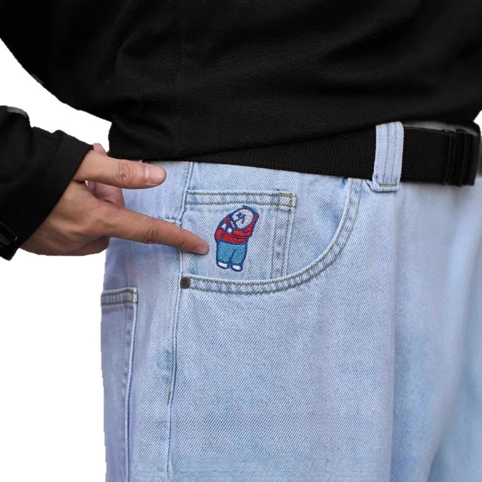 Y2K Little Fella Embroidered Jeans