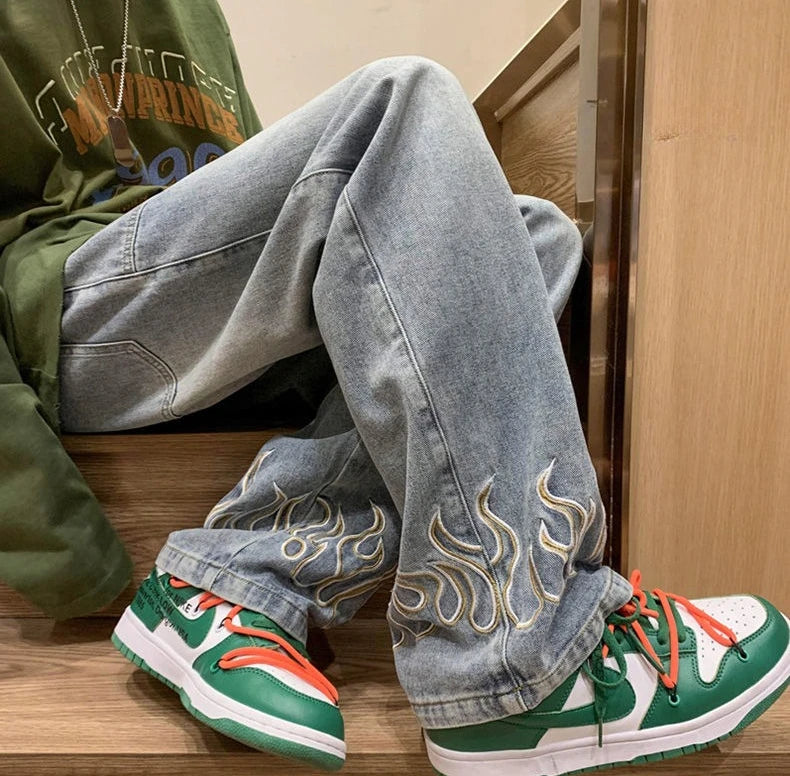 Y2K Cowboy Flame Jeans