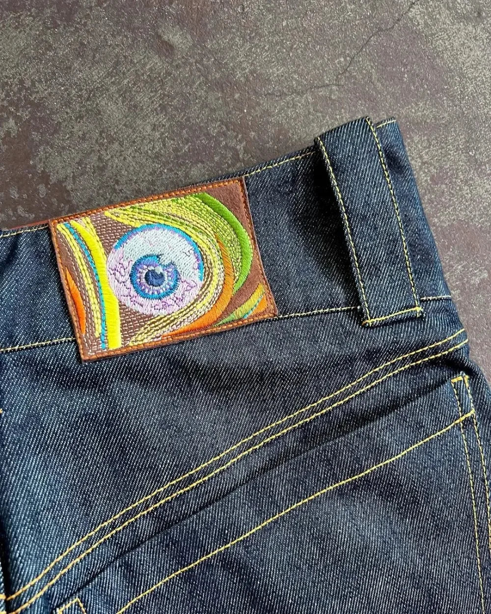 Y2K Embroidered Yokai Jeans