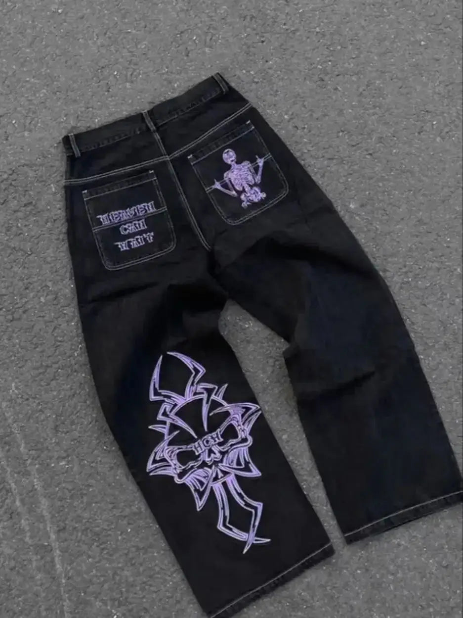 Y2K Embroidered Cultist Jeans