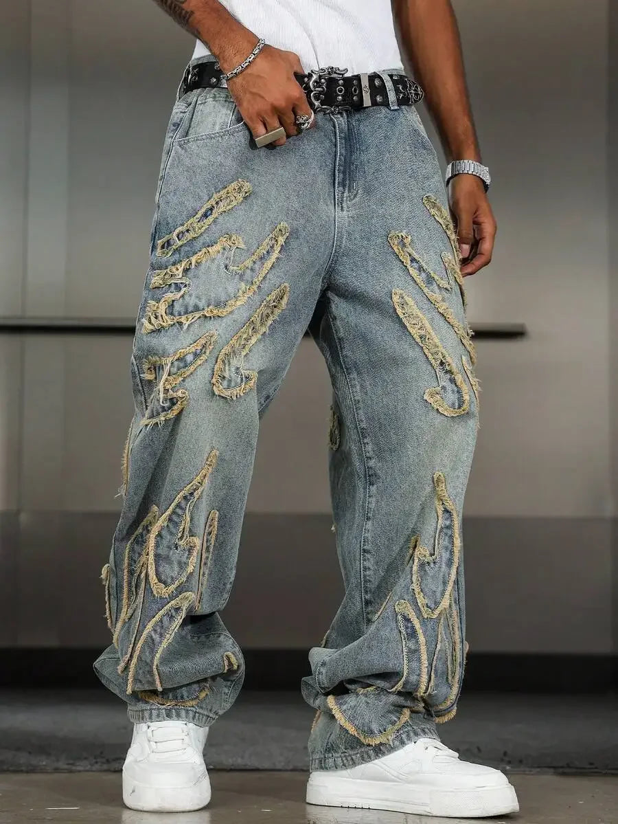Y2K Patchwork Denim Jeans