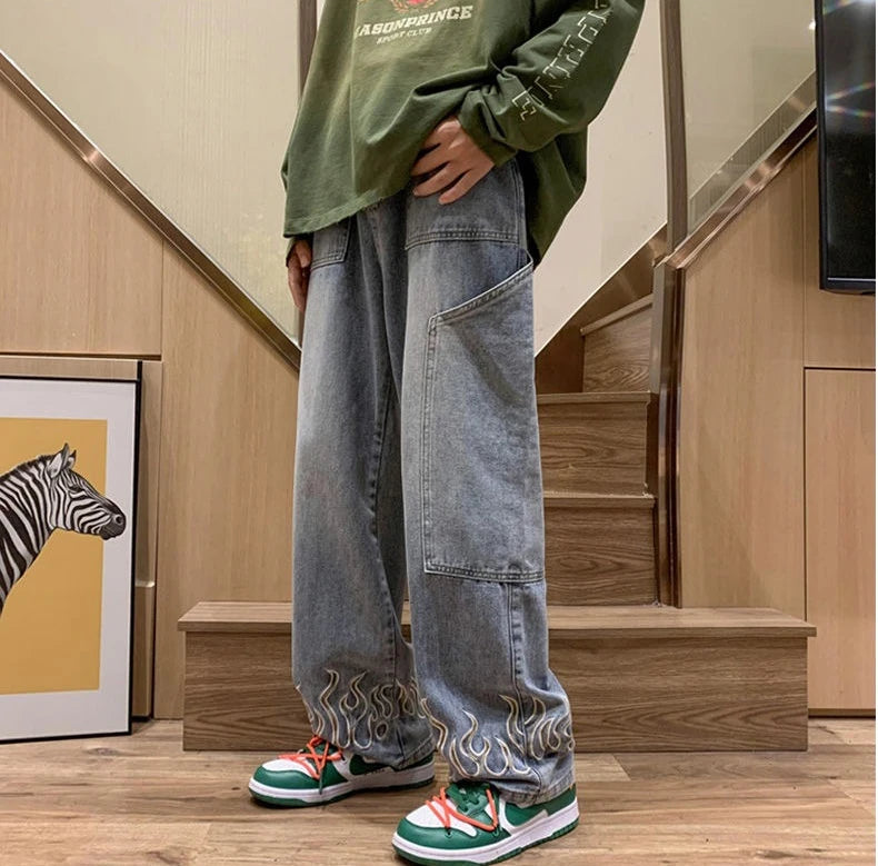 Y2K Cowboy Flame Jeans