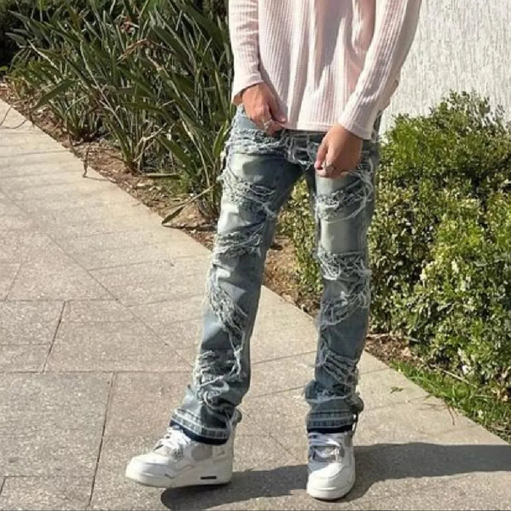 Y2K Vintage Wash Ripped Jeans