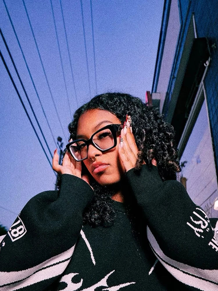 Y2K Tomo Gothic Knitted Sweatshirt