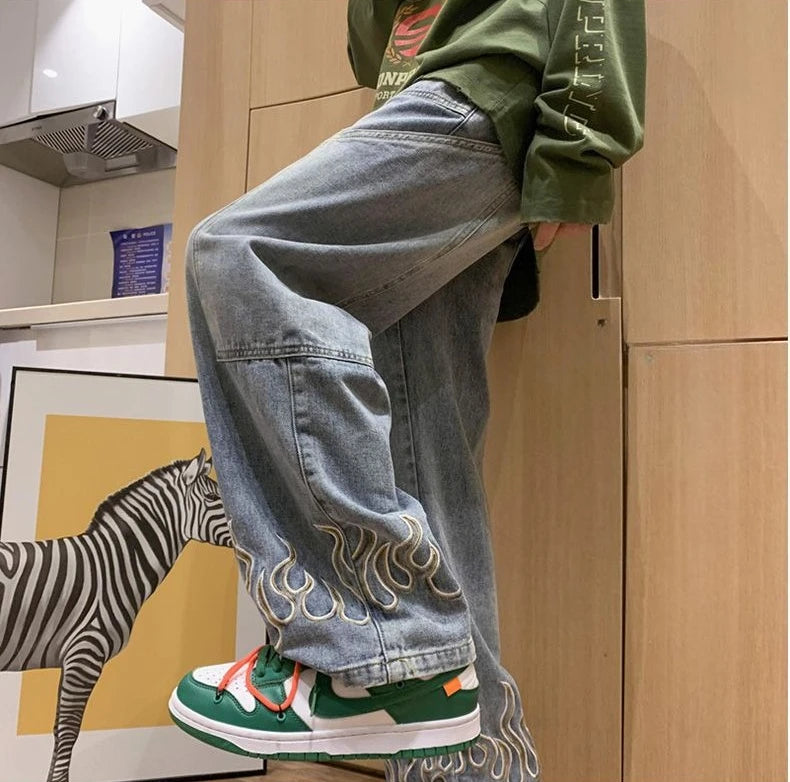 Y2K Cowboy Flame Jeans