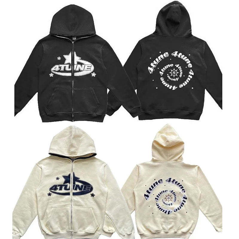 Y2K  Fortune Star Zip-up Hoodie