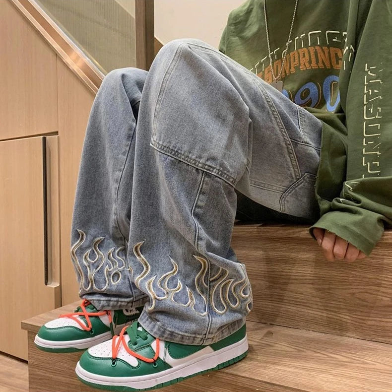 Y2K Cowboy Flame Jeans