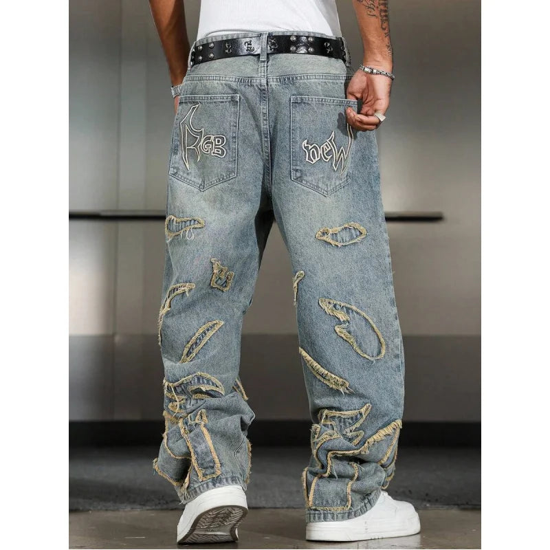 Y2K Patchwork Denim Jeans