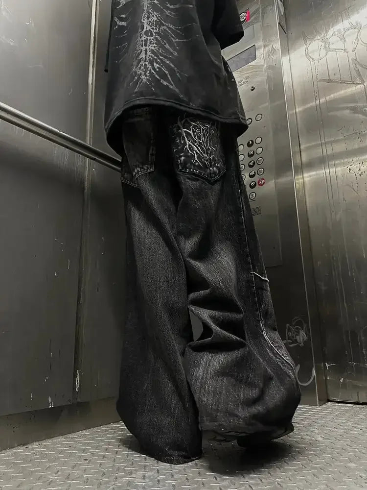 Y2K Vintage Spider Embroidered Jeans