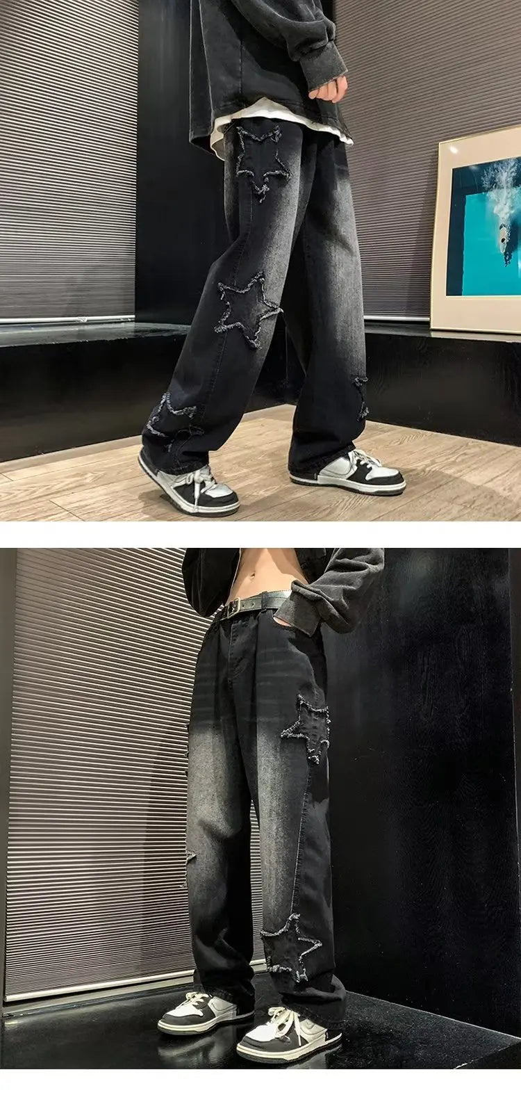 Y2K Star Stitched Jeans
