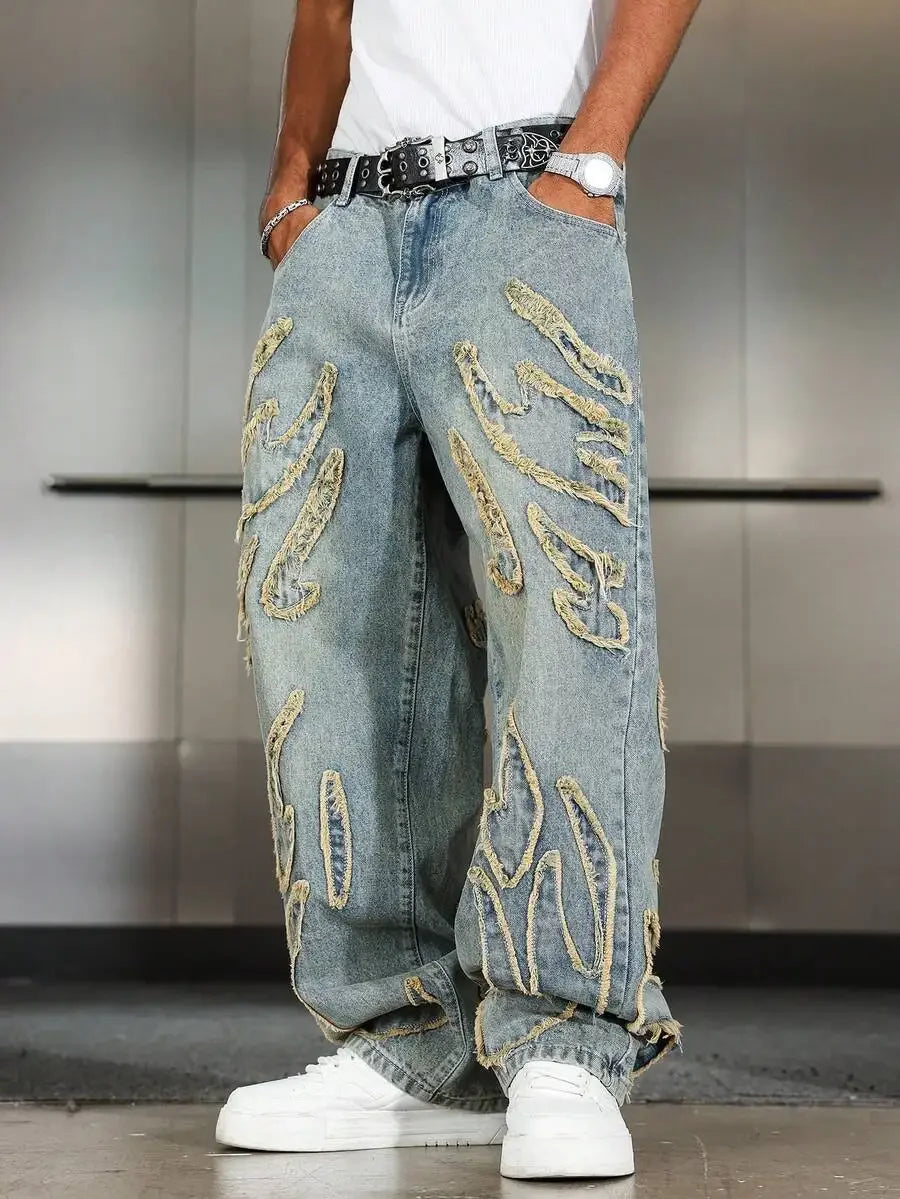 Y2K Patchwork Denim Jeans