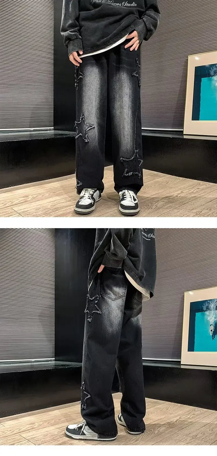 Y2K Star Stitched Jeans