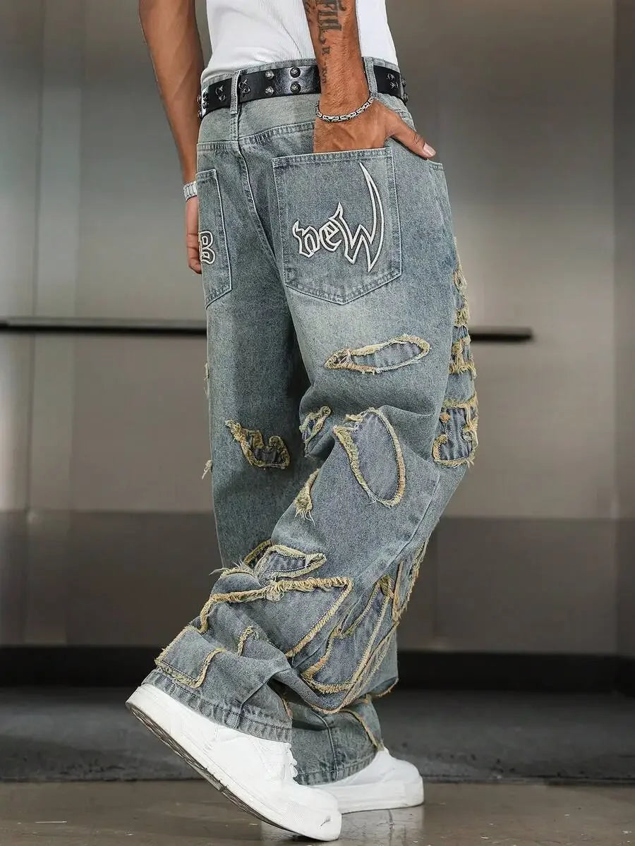 Y2K Patchwork Denim Jeans