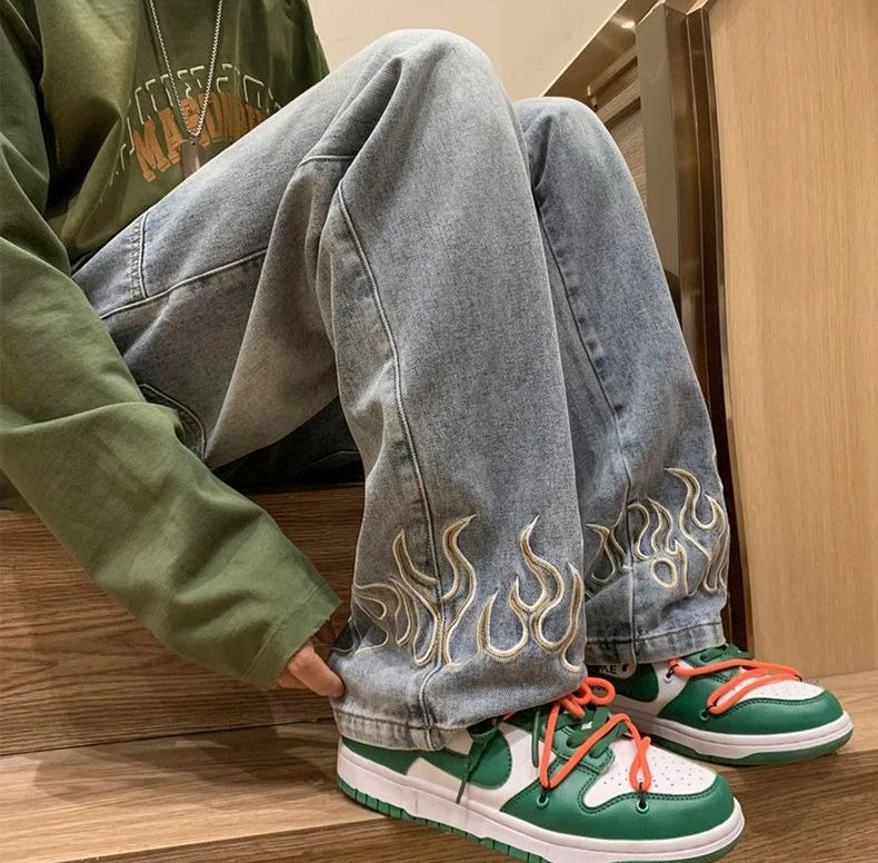 Y2K Cowboy Flame Jeans